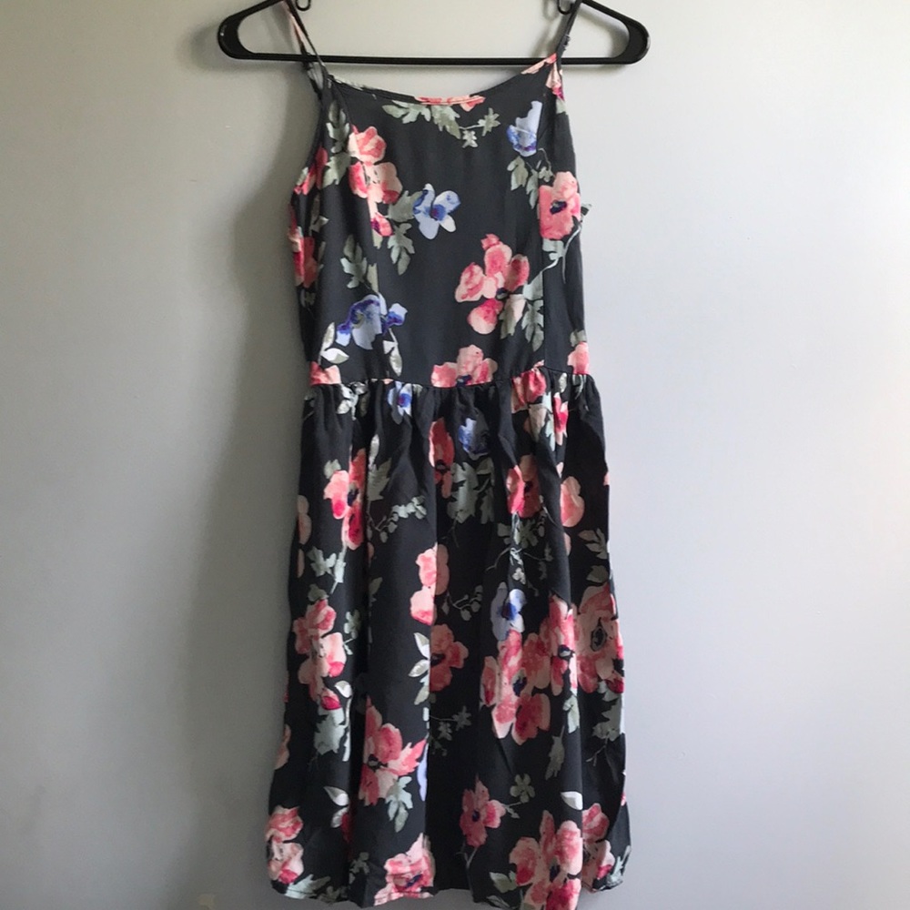 Grey and pink floral dress
